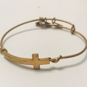 Alex and Ani Gold Cross Wrap Bangle Bracelet